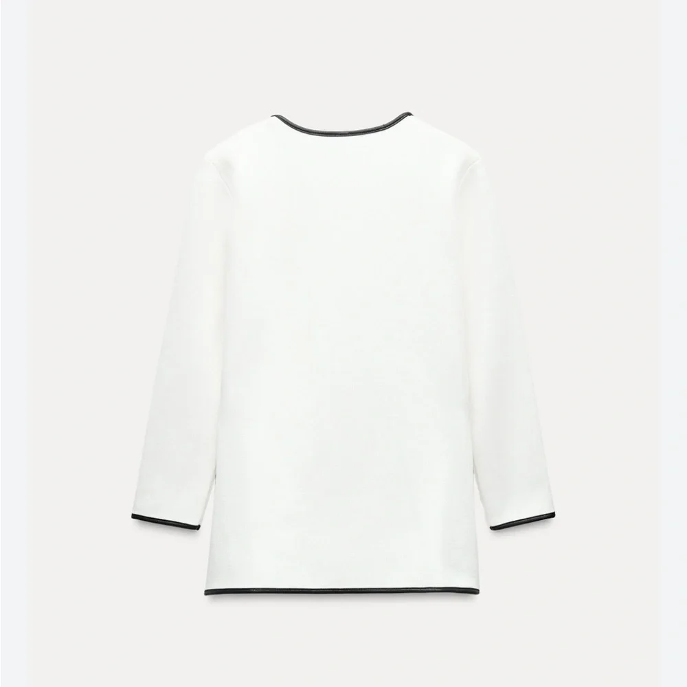 Zara NWT white knit crossover cardigan sweater blazer 4192/105 - Picture 7 of 9